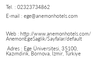 Anemon Ege Otel iletiim bilgileri